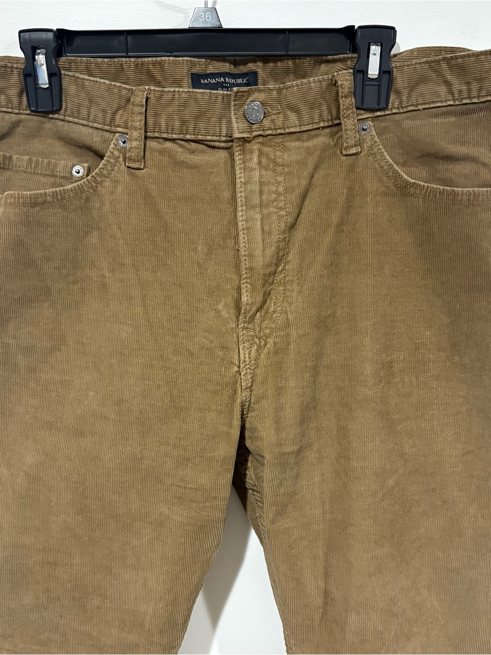 Banana Republic Men's Corduroy Slim Fit Pants in Chestnut - Picture 2 of 8